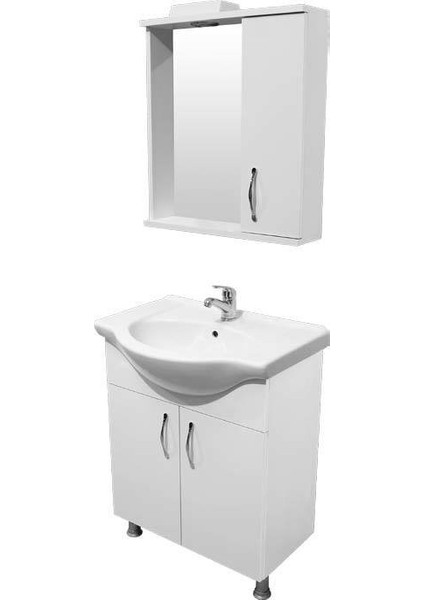 Ece Domino Smart Banyo Dolabı Seti Beyaz 65 cm