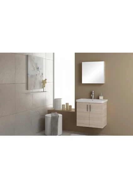 Ece Banyo Ece Slim Smart 60 cm Banyo Dolabı Seti Sonoma Meşe