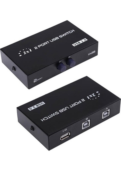 2 port manuel seçmeli usb switch 2 kasa 1 yazıcı