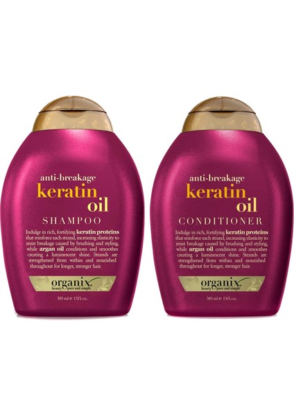 Keratin Oil Şampuan 385 ml + Saç Kremi 385 ml