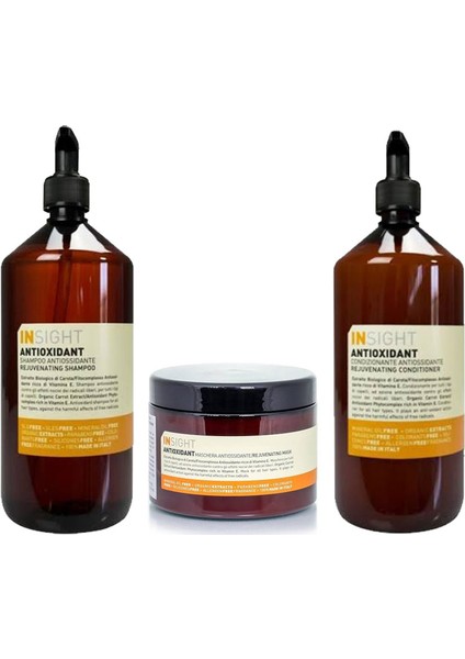 İnsight Antioxidant Şampuan 900 ml + Saç Kremi 900 ml + Maske 500 ml