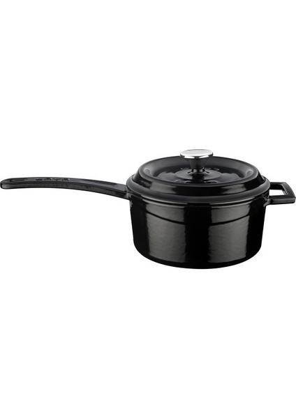 Döküm Sos Tenceresi. Çap(Ø) 16 cm -(Sütlük) Siyah