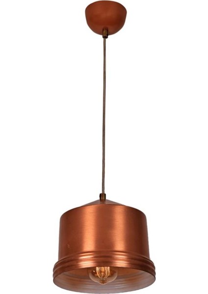 Retro,rustik,modern Mutfak,cafe,bar Üstü Için matt bakır Tekli Metal Sarkıt Avize ÇAP:20CM