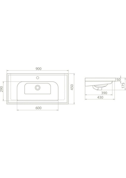 Seramik Frame Etajerli Lavabo 90X45 cm