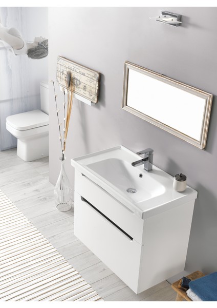 Seramik Frame Etajerli Lavabo 70X45 cm