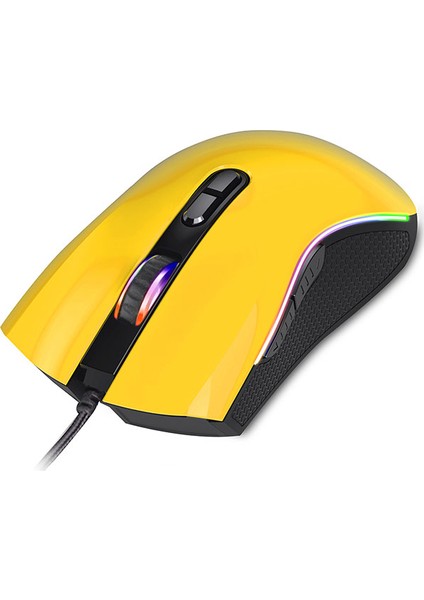 SMX-R44 Makrolu 6400DPI RGB Ledli Oyuncu Mouse - Sarı