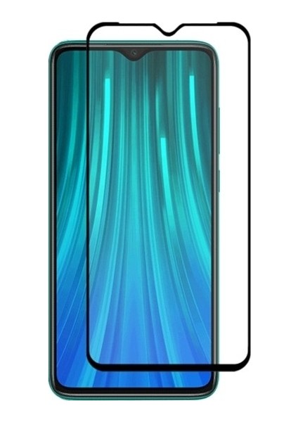Xiaomi Redmi Note 8 Tam Kaplayan Şeffaf Silikon Kılıf + 5D Cam Ekran Koruyucu - Şeffaf