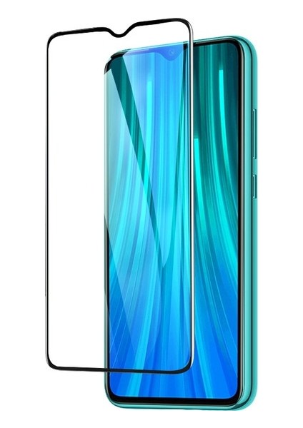 Xiaomi Redmi Note 8 Pro Tam Kaplayan Şeffaf Silikon Kılıf + 5D Cam Ekran Koruyucu - Şeffaf