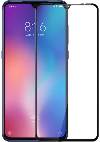 Xiaomi Mi 9 Lite Tam Kaplayan Şeffaf Silikon Kılıf + 5D Cam Ekran Koruyucu - Şeffaf