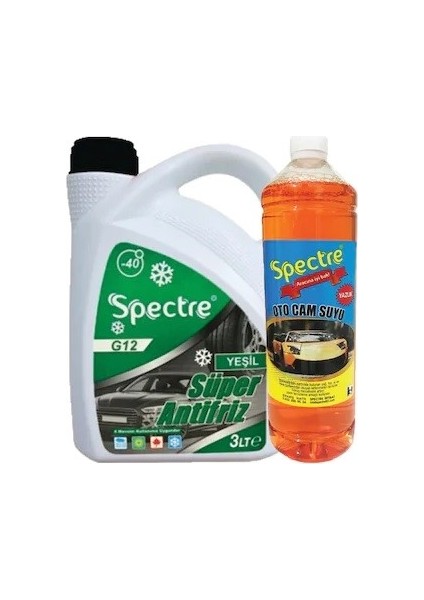 Yeşil Organik Süper -40 Antifriz 3 lt + 1 Lt Cam Suyu