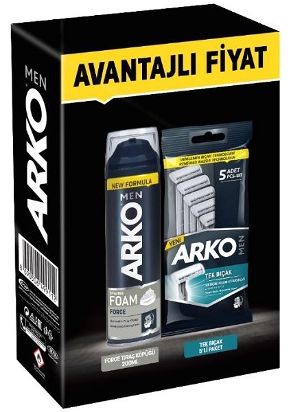 Avantajlı Paket Traş Köpüğü + 5 Adet Tekli Tıraş Bıçağı