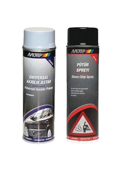 Universal Akrilik Sprey Astar + Motip Siyah Pütür Sprey