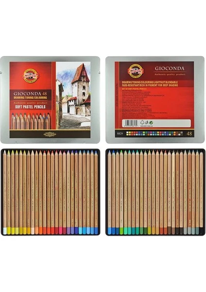 Koh-I Noor Gioconda Soft Pastel Boya Kalemi 48 Renk Metal Kutu