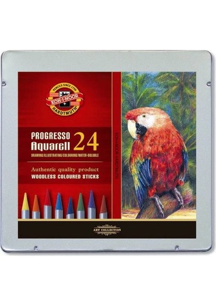 Koh-I Noor Progresso Aquarell Ağaçsız Sulandırılabilir Boya Kalemi 24 Renk
