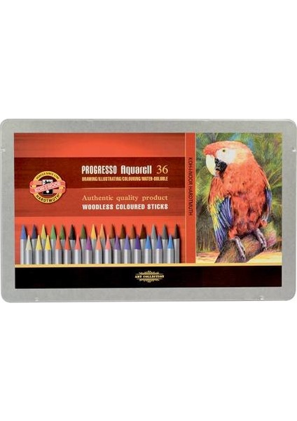 Koh-I Noor Progresso Aquarell Ağaçsız Sulandırılabilir Boya Kalemi 36 Renk