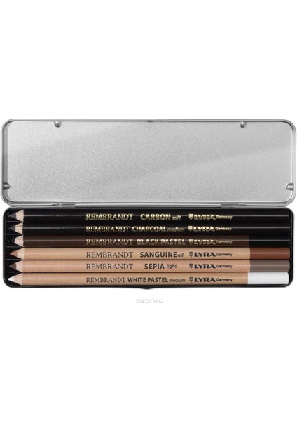 Rembrandt Karakalem Eskiz Çizim Seti 6'lı Metal Kutu