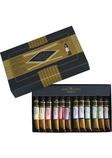 Mijello Mission Gold Class Pigment Tüp Suluboya Seti 7 ml x 12 Renk