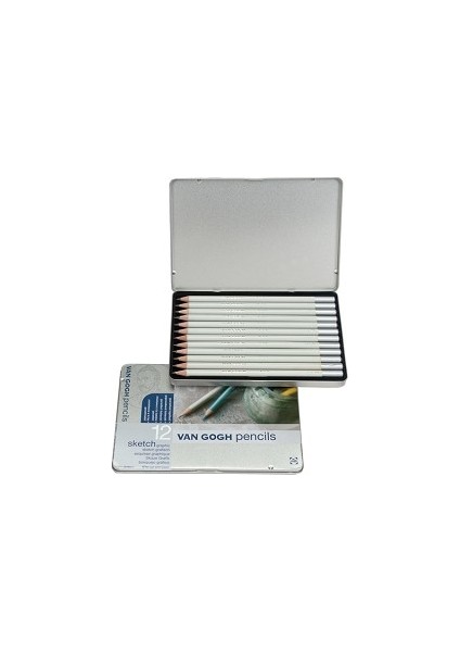 Van Gogh Sketch Set Graphic Eskiz Karakalem Çizim Seti 12'li Metal Kutu