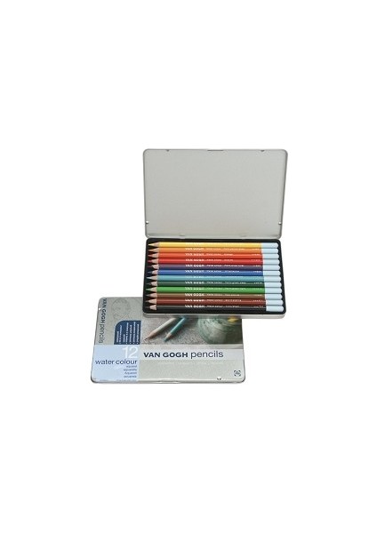 Van Gogh Watercolor Pencil Aquarel Boya 12 Renk Metal Kutu