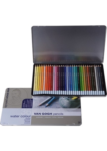 Van Gogh Watercolor Pencil Aquarel Boya 36 Renk Metal Kutu