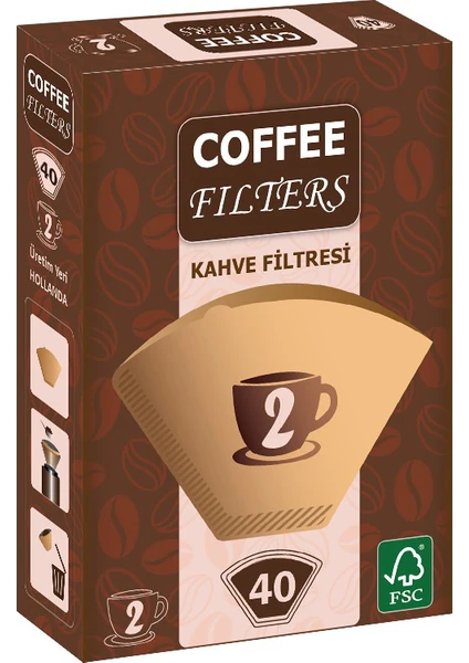 Coffee Filters Filtre Kahve Kağıdı No:2 40'lı Paket