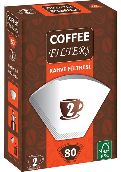 Coffee Filters Filtre Kahve Kağıdı No:2 80'li Paket