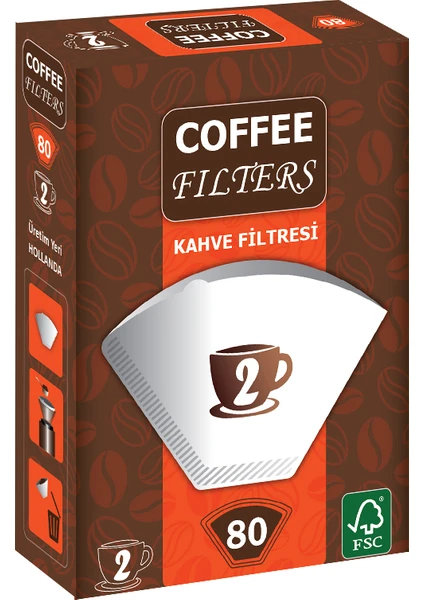 Coffee Filters Filtre Kahve Kağıdı No:2 80'li Paket