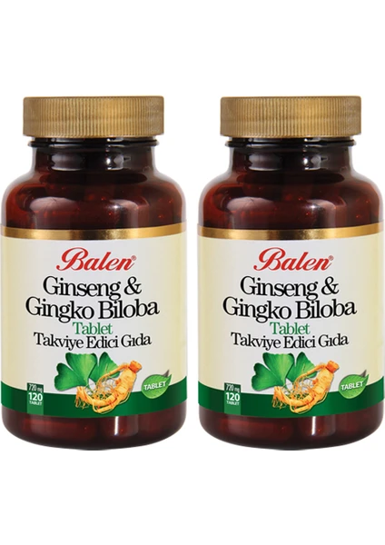 Ginseng & Ginkgo Biloba Tablet Takviye Edici Gıda x 2 Adet