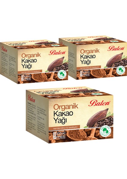 Organik Kakao Yağı 50 ml x 3 Adet