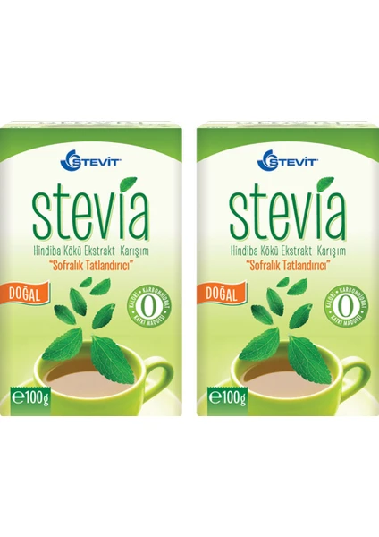 Stevit Stevia & Hindiba Kökü Ekstraktı 100 gr x 2 Adet