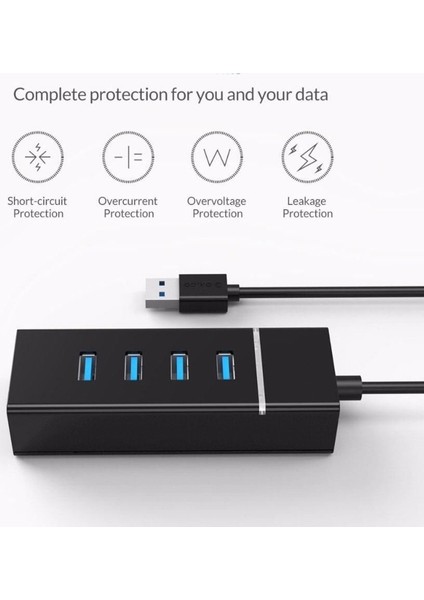 USB 3.0 4 Port USB Çoğaltıcı 5gbps Super Speed 30CM