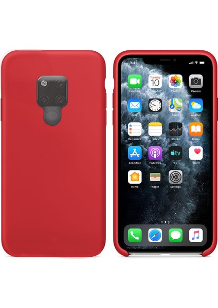 Huawei Mate 30 Lite Kılıf Silky Silikon Delux Tasarım Kırmızı fiyatları