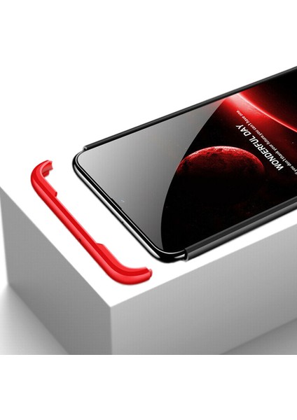 Apple iPhone 11 Kılıf 3 Parça 360 Soft Hard Koruma Siyah-Mavi
