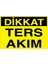 Dikkat Ters Akım Sticker - Folyo 1