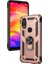 Samsung Galaxy A30 Kılıf Zırh Koruma Yüzüklü Standlı Armor Silikon Kapak + Nano Ekran Koruma Rose Gold 1