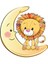 Sevimli Aslan Sarı Yıldızlar ve Beyaz Bulutlar Dekoratif Bebek Çocuk Odası Duvar Sticker 4