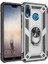Huawei P20 Lite Kılıf Yüzüklü Standlı Manyetik Vega Kapak - Gümüş + Cam Ekran Koruyucu 1