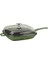 Grill Tava 26 x 26 cm Metal Saplı Cam Kapaklı Yeşil 1