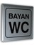 Alumınyum Plate Levha BAYAN WC Yazı 12 x 12 cm 1