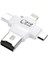 Lightning Micro USB Type-C Tf 4'lü Kart Okuyucu Reader - Beyaz 1