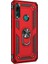 Huawei Y9 Prime 2019 Kılıf Çift Katmanlı Yüzüklü Tank Vega Koruma Kılıf+ Nano Glass Ekran Koruyucu Kırmızı 1