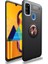 Case Street Samsung Galaxy M30s Kılıf Ravel Yüzüklü Mıknatıslı Silikon Kılıf + Nano Glass Ekran Koruyucu Bronz 1