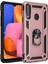 Samsung Galaxy A20s Kılıf Military Ring Holder - Rose Gold 2