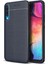 Samsung Galaxy A30s Kılıf Deri Dokulu Silikon - Lacivert 2