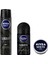 Men Deep Dimension Sprey Deodorant Erkek 150 ml + Nivea Men Deep Dımensıon Roll - On Deodorant Erkek 50 ml + Nivea Erkek Krem 30 ml 1