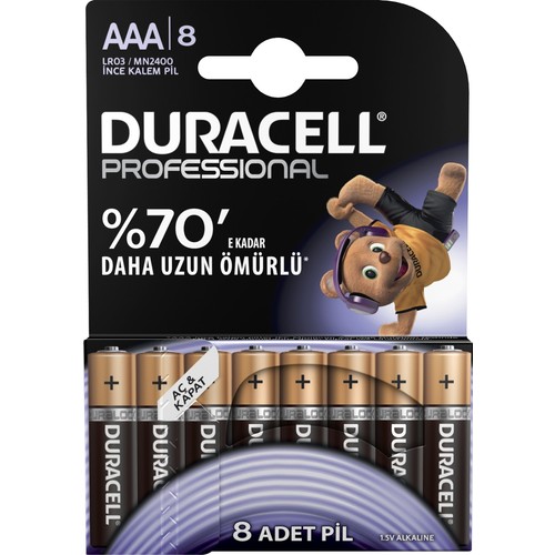 Duracell Professional AAA İnce Kalem Pil 8'li
