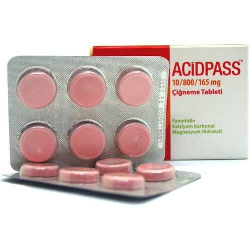 Acıdpass 10 MG/800 MG/165 Mg 12 Çiğneme Tableti Fiyatı