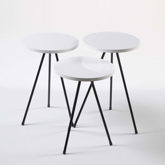 Falez Mobilya Aksesuar Zigon Sehpa 3 lü Metal Ayak Beyaz Fiyatı