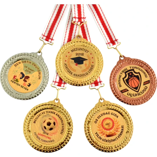 Hazar Spor Madalya Kişiye Özel Dijital Baskılı Altın (5,5 cm)