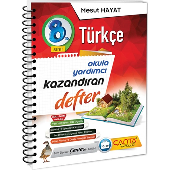 Çanta Yayınları 8.Sınıf Türkçe Kazandıran Defter Kitabı ve Fiyatı